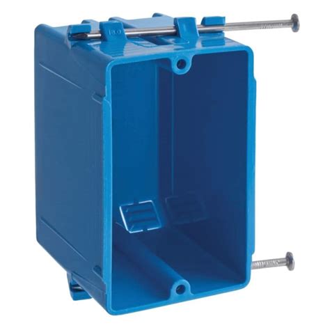 4x4 blue plastic electrical box|size of single gang box.